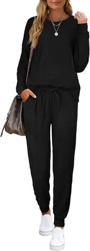 بدلة رياضية Sieanear للسيدات مكونة من قطعتين بأكمام طويلة وملابس مريحة in Kuwait