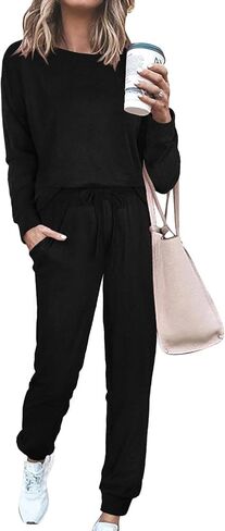 بدلة رياضية Sieanear للسيدات مكونة من قطعتين بأكمام طويلة وملابس مريحة in Kuwait