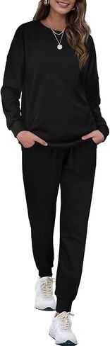 بدلة رياضية Sieanear للسيدات مكونة من قطعتين بأكمام طويلة وملابس مريحة in Kuwait