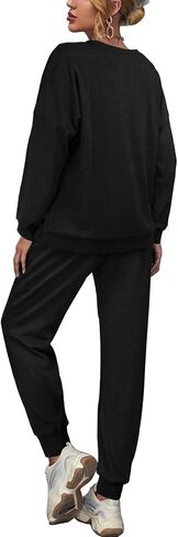 بدلة رياضية Sieanear للسيدات مكونة من قطعتين بأكمام طويلة وملابس مريحة in Kuwait