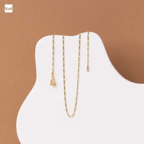 أمبرتا 18K مطلية بالذهب على الفضة الاسترليني 1.5 ملم سلسلة فيجارو قلادة أنماط مختلفة in Kuwait