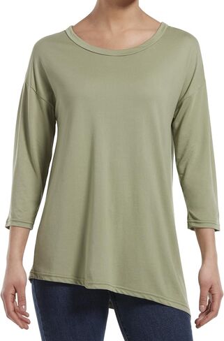 HUE Women's 3/4 Sleeve Crew Neck Long Tunic Top in Saudi Arabia