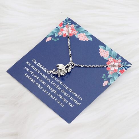 ENSIANTH Dragon Necklace Dragon Lover Gift Animal Lover Gift Inspirational Dragon Jewelry for Friend in Saudi Arabia