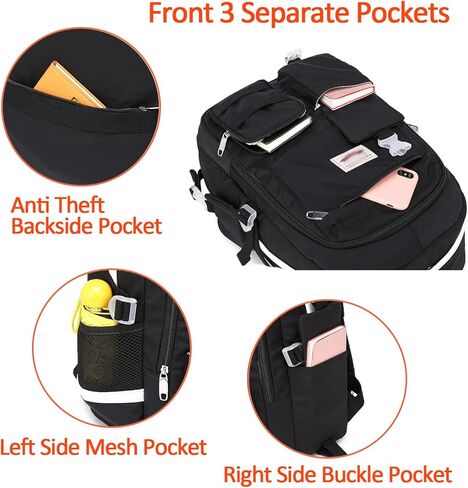 حقيبة ظهر Oslimea للمدرسة للفتيات وحقائب الظهر للمراهقين وحقيبة كتب لطيفة للمدرسة المتوسطة والثانوية المقاومة للماء للكمبيوتر المحمول للسفر، باللون الوردي in Kuwait