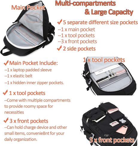 حقيبة ظهر Oslimea للمدرسة للفتيات وحقائب الظهر للمراهقين وحقيبة كتب لطيفة للمدرسة المتوسطة والثانوية المقاومة للماء للكمبيوتر المحمول للسفر، باللون الوردي in Kuwait