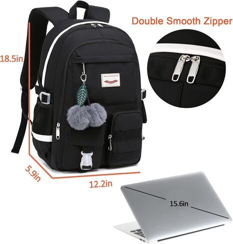 Oslimea Backpack for School Girls Backpacks Teens School Bag Cute Bookbag for Middle School High School Waterproof Laptop Backpack for Travel, Pink in Saudi Arabia
