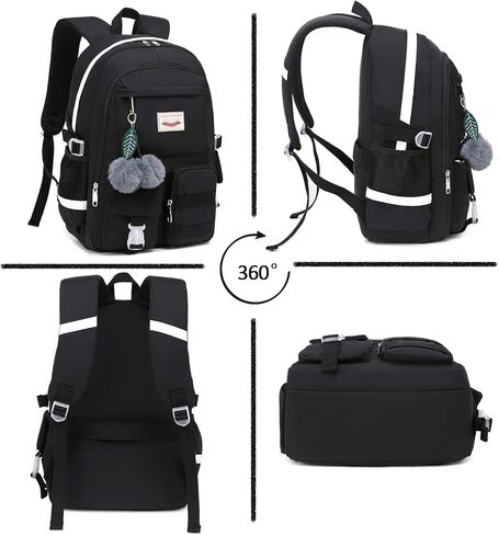 حقيبة ظهر Oslimea للمدرسة للفتيات وحقائب الظهر للمراهقين وحقيبة كتب لطيفة للمدرسة المتوسطة والثانوية المقاومة للماء للكمبيوتر المحمول للسفر، باللون الوردي in Kuwait