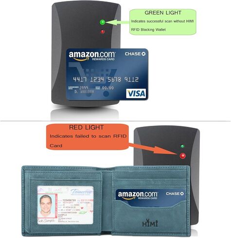 محافظ HIMI للرجال - محفظة جلدية أصلية ثلاثية الطي بتقنية RFID مع نافذتين لبطاقة الهوية in Kuwait