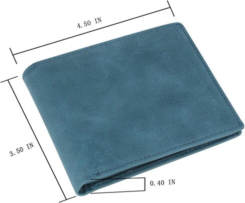 محافظ HIMI للرجال - محفظة جلدية أصلية ثلاثية الطي بتقنية RFID مع نافذتين لبطاقة الهوية in Kuwait