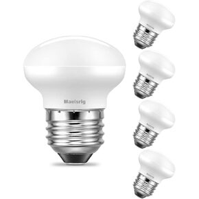 R14 LED Bulb 4W(40W Equivalent) Mini Reflector Flood Light Bulbs 2700K Soft White, Curio Cabinet Light Bulb, Non-Dimmable, E26 Base Short Light Bulbs, 4-Pack