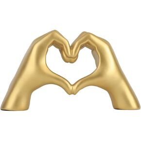 Gold Decor for Home Office Living Room Bedroom, Gold Accent Decor Hand of Love Sculpture Statues Peace Sign Decor Aesthetic Room Decor, Knick Knacks Home Decor for Shelves