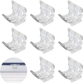 8 Pack Cordless Shade Bracket Cordless Blinds Headrail Holder Clip Mounting Bracket with Metal Clip for 1" (25MM) Pleated Shades Cordless Blinds