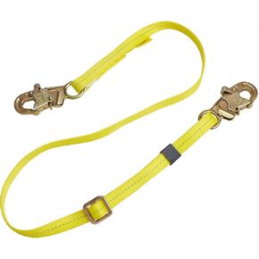 3M DBI-SALA 1231016 Web Adjustable Positioning Lanyard, 6', 3/4" Snap Hooks, Yellow