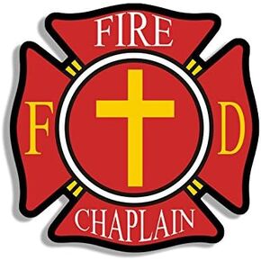 Fire Chaplain Maltese Shaped Sticker (Service fire Emergency Cross Vinyl Decal (3 inch)