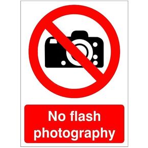 No Flash Photography Sign Metal Sign Danger Warning Notice Safety Tin Sign 8x12 Inch
