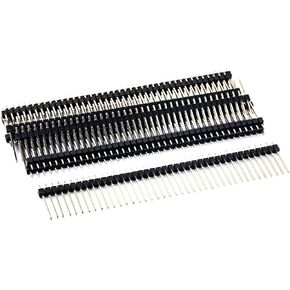 whiteeeen 10pcs Break-Away 0.1" 1 x 40 Male Pin Header 2.54mm Single Row Straight Pin Header PCB Pin Strip Connector (Pin Long 19mm)