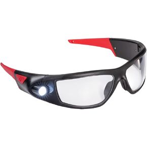 Coast SPG400 Rechargeable Lighted LED Safety Glasses with Built-In Inspection Beam, Scratch Resistant Interchangeable Lenses,