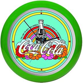 Mark Feldstein & Associates Coca Cola Hilltop Teach The World to Sing Retro Green 13 inch Sound Wall Clock