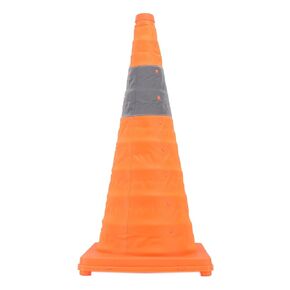 Collapsible Traffic Cones, 28 Inch Road Parking Orange Safety Cones with Reflective Strips, Multipurpose Construction Cones, Perfect for Driving Training, Remind People