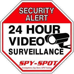 Audio and Video Surveillance Stickers | Set of 6 | 3" x 3 | Vinyl Sticker