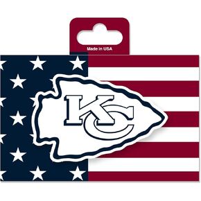 Rico Industries NFL Football Kansas City Chiefs Patriotic 5" x 7" Vinyl Die-Cut Decal - Car/Truck/Home Accessory