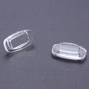 Eyeglass Nose Pads 10.5mm 3Pairs Nose Pieces Replacement Square Rectangle Push Slide Slip in Silicone Nosepads for Eye Glasses Eyeglasses Sunglasses for Costa Maui and More