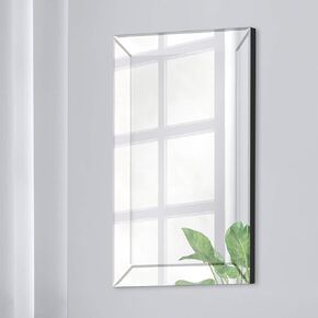 16x24 Beveled Wall Accent Mirror With Angled Beveled Mirror Frame Silver