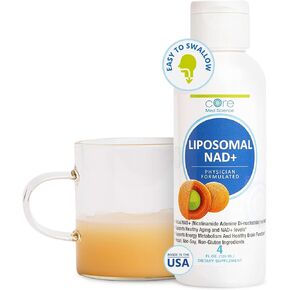 Core Med Science Liposomal NAD Supplement Liquid, 4 Fl Oz - NMN or Nicotinamide Riboside Alternative - Supports Healthy Aging & Energy Metabolism - Nicotinamide Adenine Dinucleotide Supplement