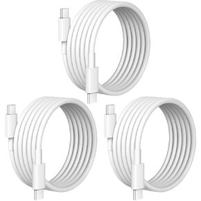 [3 Pack] USB C to USB C Cable, USB C Charger Cable, 6FT USBC Type C Fast Charging Cable for iPhone 15/Pro/Pro Max/Plus, ipad Pro 12.9/11, iPad Air 4/5, iPad Mini 6