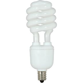 2 PK Satco S7365 13 watt; Mini Spiral Compact Fluorescent; 4100K; 82 CRI; Candelabra Base; 120 Volts