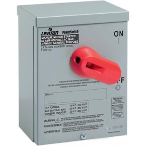 Leviton N36NC Type 3R Enclosure (for use with 60 Amp Motor Controller Switches), Steel - Gray