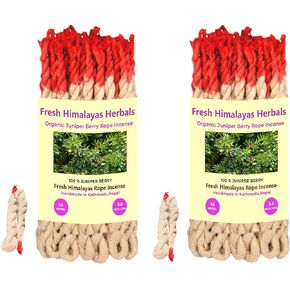 Homemade Tibetan Organic Juniper Berry Incense 45 Rope X 2 Bundle, Used for Aesthetic Reasons Therapy Meditation and Ceremony - Handmade in Nepal