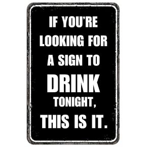 Funny Bar Decor Man Cave Accessories Bar Signs For Home Bar Wall Decor 12x8 Inches, Black