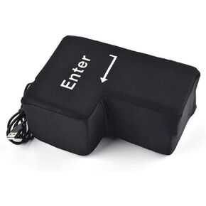 LIFKOME USB Big Enter Key Pillow Throw Table Pillow Soft Stuffer Desktop Foam Nap Pillow Big Enter Button for Home Office