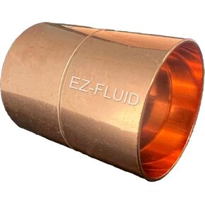 EZ-FLUID Plumbing 1-1/4" C X C LF Copper Coupling Pressure Copper Fitting With Roll Pipe Tube Stop,Sweat Solder Connection for Residential,Commercial. (1 Pack)