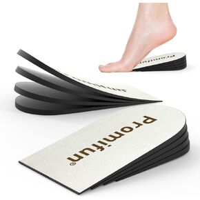 Adjustable Heel Lifts for Heel Pain Relief - Promifun 4 Layer Orthopedic Shoe Inserts for Achilles Tendonitis, Plantar Fasciitis, Heel Spur, Height Increase Inserts, Beige (Women 9-11.5/Men 7-9.5)