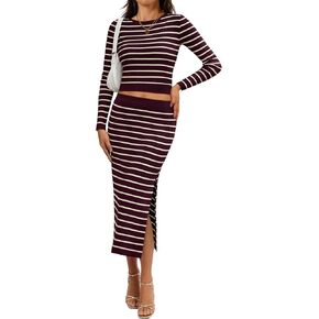 LILLUSORY طقم مكون من قطعتين للنساء ملابس الخريف سترات مقصوصة وأكمام طويلة ملابس كاجوال مريحة موضة الشتاء 2024 in Kuwait