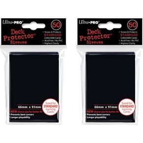 (100x) Ultra PRO Black Deck Protectors Sleeves Standard MTG Colors