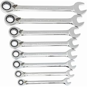 GEARWRENCH 8 Pc. 12 Pt. Reversible Ratcheting Combination Wrench Set, Metric - 9543