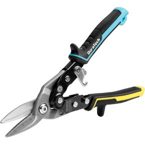 DURATECH 3PCS Aviation Snips Set | 10 Inch Left Straight Right Cut Tin Snips for Cutting Metal Sheet | CR-V Steel Heavy Duty Tin Snips with Visible Cutting Length