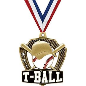 T-Ball Medals - 2.25" Gold T-Ball Team Medal Awards Prime