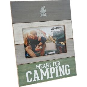 Pavilion Gift Company 67069 Memories are Made While Camping Photo Frame, 7-1/2 x 6-3/4", Brown, Black