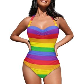 Tummy Control Swimsuits for Women Slimming One Piece Bathing Suit Retro Ruched Push Up Sexy Padded Swimwear