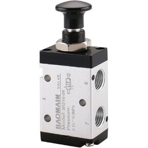 Baomain Hand Pull Valve 3R210-08 G1/4" Air Inlet Three Way Two Position Manual Control
