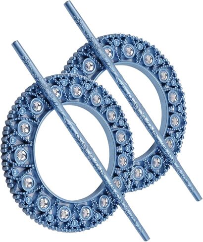 ستائر تيباكس - ستائر لوحة ستائر - عوائق ستائر زرقاء مستديرة - قطعتان in Kuwait