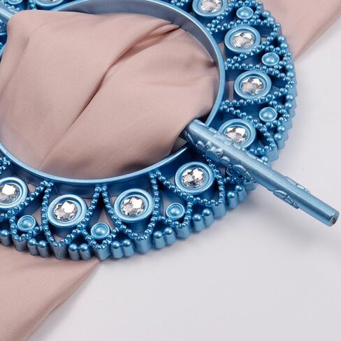 ستائر تيباكس - ستائر لوحة ستائر - عوائق ستائر زرقاء مستديرة - قطعتان in Kuwait