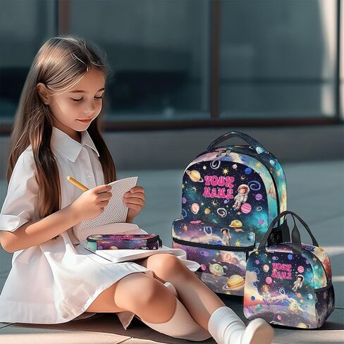 School Backpack for Girls, 17 Inch Blue Planet Backpacks for Kids, Cute Lightweight Bookbag for Middle School in Saudi Arabia