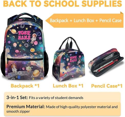 School Backpack for Girls, 17 Inch Blue Planet Backpacks for Kids, Cute Lightweight Bookbag for Middle School in Saudi Arabia