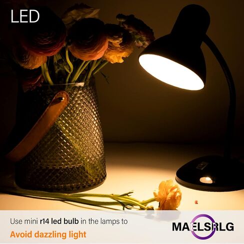 R14 LED Bulb 4W(40W Equivalent) Mini Reflector Flood Light Bulbs 2700K Soft White, Curio Cabinet Light Bulb, Non-Dimmable, E26 Base Short Light Bulbs, 4-Pack in Saudi Arabia