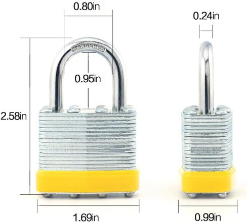 Locks Laminated Steel Keyed Padlocks Keyed Alike Locks, Normal Shackle Padlocks, for Hasp Latch, Sheds, Fences, Storage Locker, School, Gym，Pack of 24 in Saudi Arabia